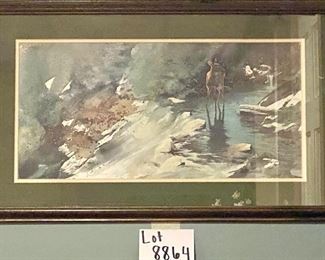 Lot 8864  $175.00  "Innocent" by Morton Solberg. Limited Edition Signed and Numbered Print.   Morton  recently passed away in 2022.  Renowned for his Watercolors and Animal portrayals.