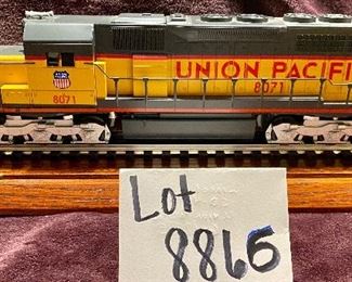 Lot 8866  $240.00  Lionel O-Gauge 6-18273 Union Pacific SD-40 Diesel Engine.  Includes: Command Equipped, Towercom, Rail Sounds, Crew Talk and Ditch Lights.  Original Box, Tested