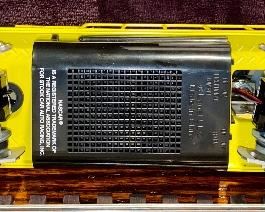 Lot 8871.  $150.00  Lionel O-Gauge 7-11004 Nascar Diesel Engine and Nascar Boxcar 25028 abd Nascar Caboose 36594 3 Rail Train Set.  No Box. 