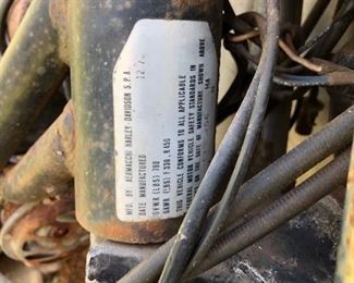 Data plate for the Aermacchi motorcycle