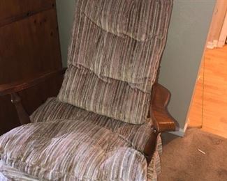 Antique Rocker with Chenille Fabric