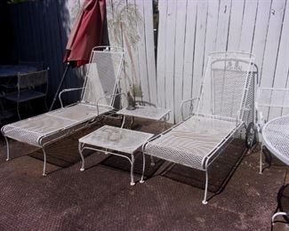 Chaise lounge chair $40 each                                                         Square tables $15 each
