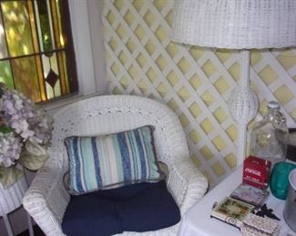 Wicker chair $20                                                                         
 Wicker lamp  $30
