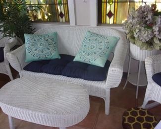 Wicker setee $40                                                                        
  Wicker coffee table  $15