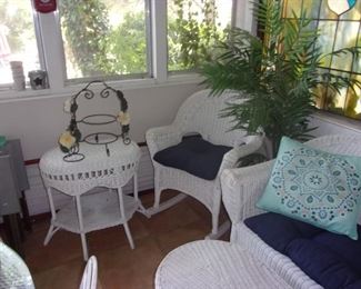 Wicker rocker  $20                                                                    
 Wicker oval table  $20