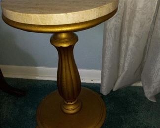 Gold table with marble top  $30