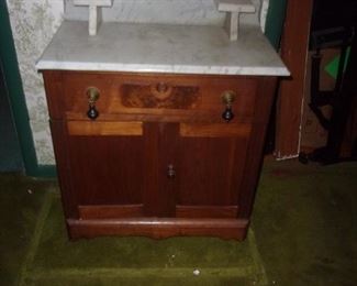 Antique marble top dry sink wash stand $225