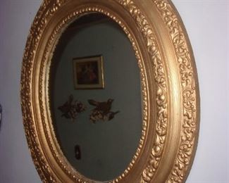 Oval gold mirror $40