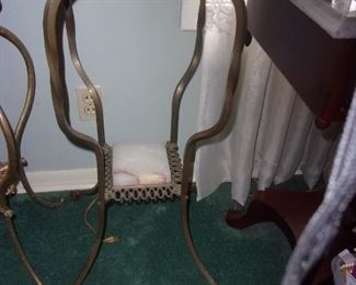 Metal and marble plant stand $75