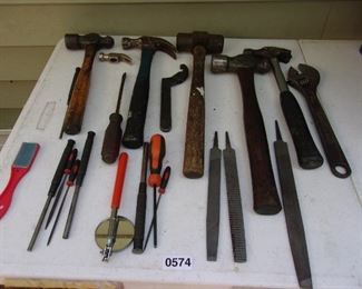 Misc. lot of tools, hammers, files