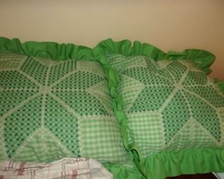 Vtg. Chicken Scratch pillows