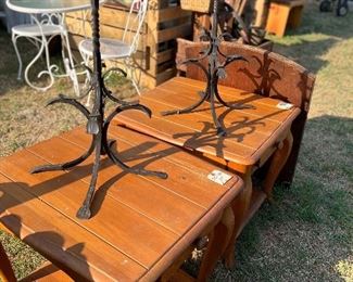 Wrought iron deco and project side tables
