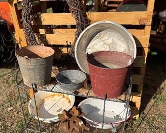 Pea shellin’ pans & buckets