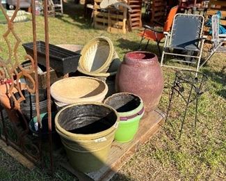 All sizes of pots and plant stands