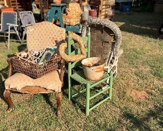 Green ladder back chair and some other project chairs