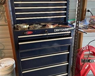 Blue Craftsman Toolboxes with Easy Quiet Glide Drawers .. TOOLS FROM BOXES WILL BE FOR SALE