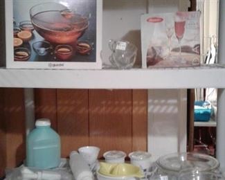 PUNCH BOWL SET AND KITCHENWARE