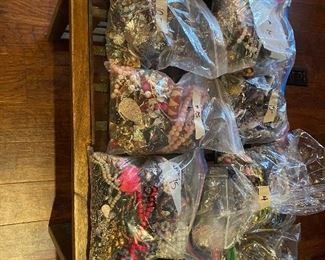 Large bags of costume jewelry 15 and $20.