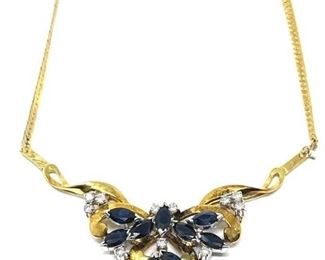 14kt Sapphire and Diamond Necklace