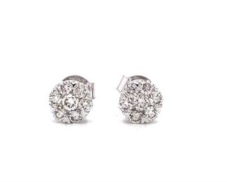 Appraised USD1800 14K Diamond Earrings