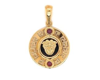 Appraised USD3420 18k and Ruby Medallion Pendant