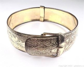 Beautiful Gold Filled Engraved Buckle Bracelet