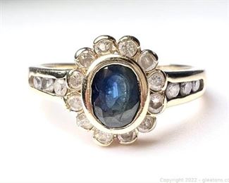 Pretty 14kt Sapphire and Diamond Ring