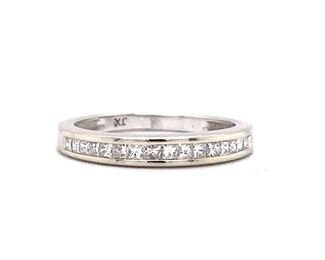 USD1800 Appraised 14K White Gold Anniversary Band Ring
