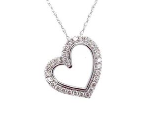 USD2160 Appraised pt5 TCW Diamond 14K Pendant Necklace