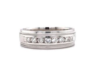 USD3000 Appraised 14K White Gold Anniversary Band Ring