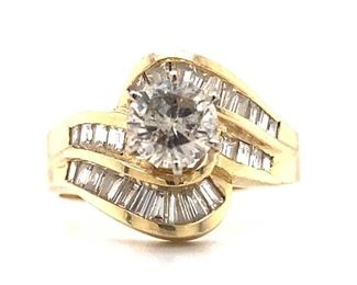 USD3100 Appraised 14K Yellow Gold Cocktail Ring
