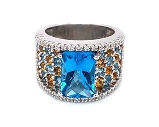 USD6100 Appraised 14K White Gold Cocktail Ring