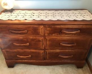 Solid  wood retro dresser with built in pulls!