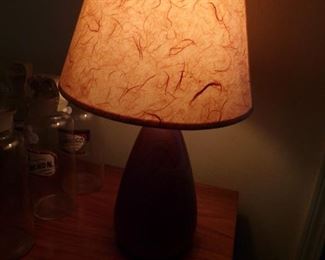 pair of these mid century teak lamps