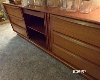 teak danish modern dresser, matches bed