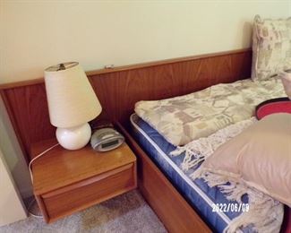 Danish modern teak queen bed