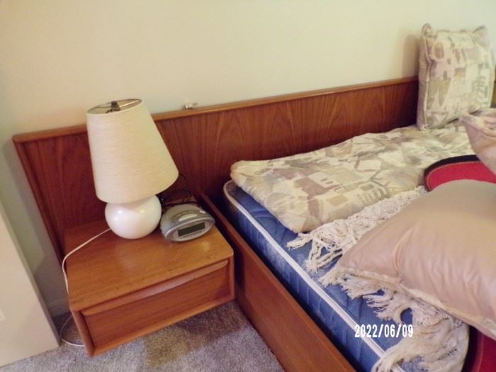 Danish modern teak queen bed