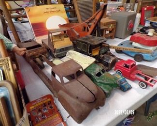 vintage metal cars, trucks, etc