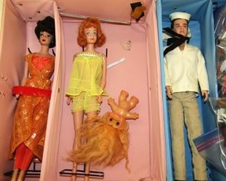 vintage 1960 Barbie and Ken dolls