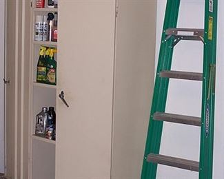 Metal storage cabinet, Werner 6 ft fiberglass ladder