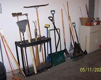 Yard tools, small storage cabinet