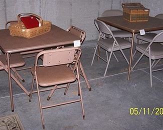 Two card tables and chairs