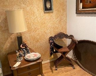 Core lamp & antique chair