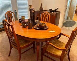 Dining table & 6 chairs with leaves]