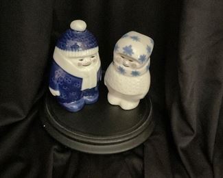 Porsgrund Norway Blue & White Winter Boy & Girl 