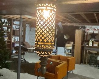 Pierced brass Moroccan pendant lamp