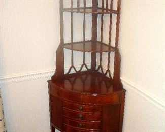 Vintage mahogany Demi-lune corner cabinet.
