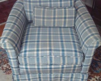 Custom upholstered club chair.