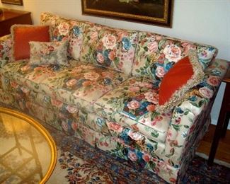 Custom upholstered sofa.