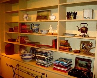 Various collectibles, antique books, small oil paintings & etc.